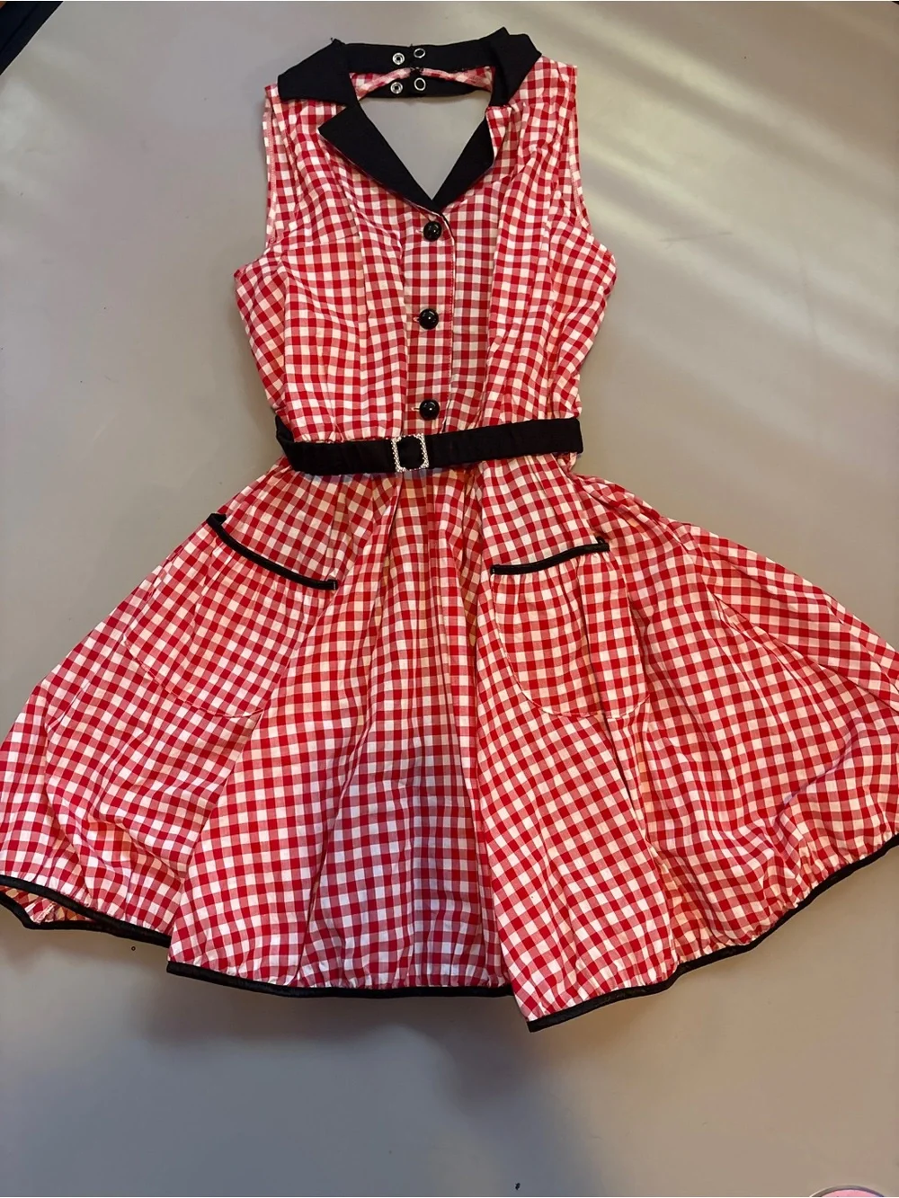 Weissman “Jukebox Saturday Night” Costume, Red Gingham Fit & Flare